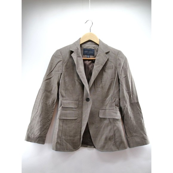 Banana Republic Women's Gray Button Blazer   98% WOOL Size Strech 2 - Picture 1 of 7